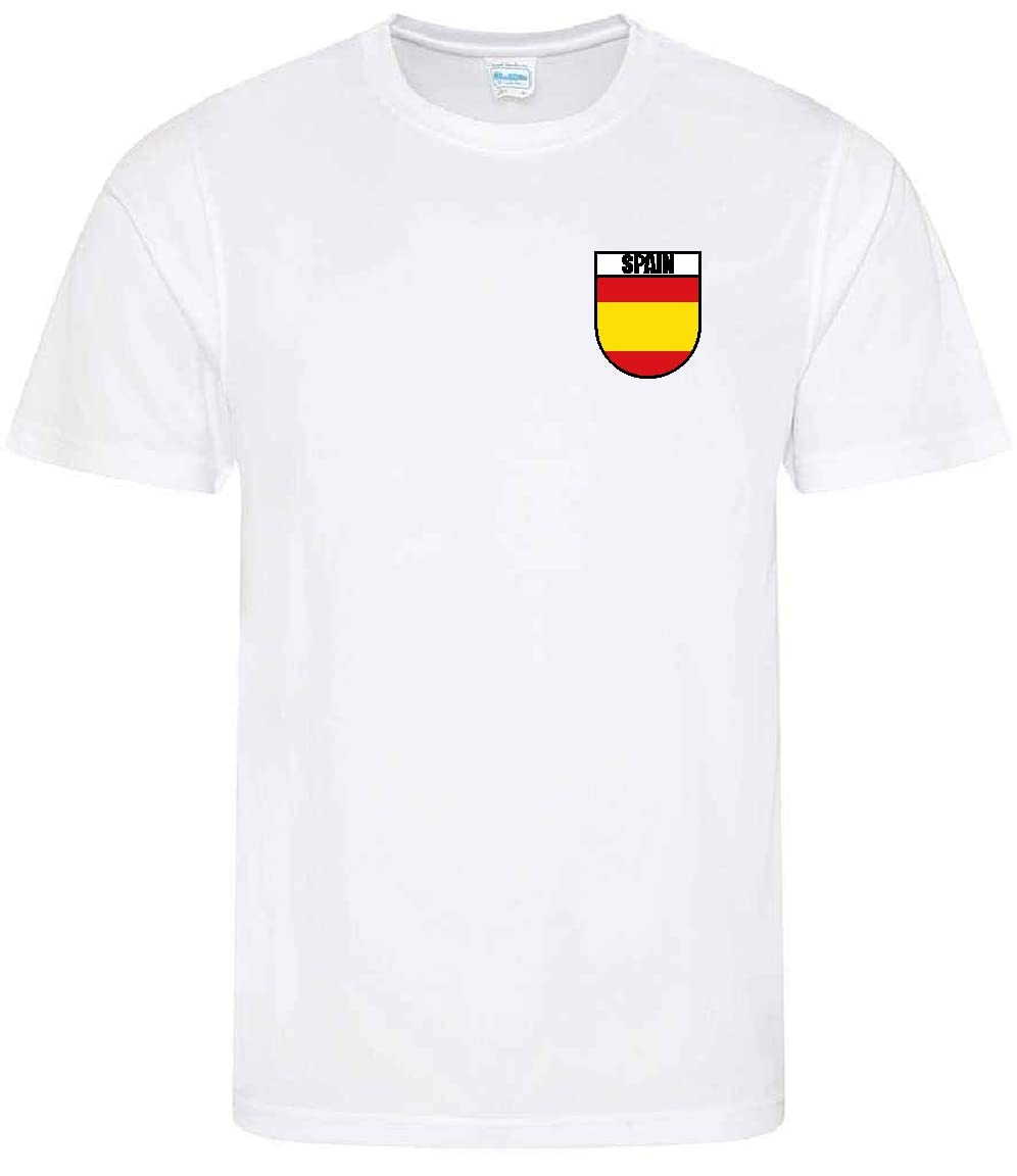 Spain Spannish Printed Supporters Unisex Mens Womans T-Shirt for World Cup Football Euros Rugby Non Official (as8, Alpha, x_s, 3X_l, Regular, Regular, White, 3XL)