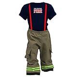 Personalized Firefighter Baby Tan 2-Piece Outfit (18 Months)
