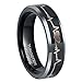 Greenpod 6mm 8mm EKG Heartbeat Wedding Band Silver Black Tungsten Carbide Ring for Men Women Color Changing Comfort Fit Size 4-15
