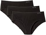 Calvin Klein Women's Second Skin Hipster 3 Pack Panty, Black, Medium