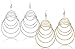 Fashion Costume Jewelry Dangle Drop Earrings Set For Women Teen Girl Silver Gold And Black Tones