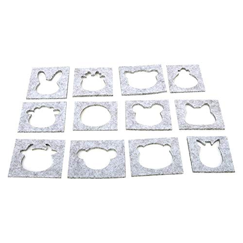 Bicaquu DIY Handcraft Wool Felting Tool Set Needle Felting Craft with 12 Mold Scissors Awl Tool Kits