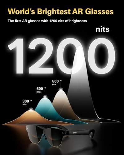 RayNeo Air 3s Pro AR/XR Glasses - 201'' 1200 Nits 120Hz HueView 2.0 Video Display, Smart Gaming Glasses for iPhone 17,16,15/Android/Mac/Switch 2/PS5/SteamDeck - Next-Gen Personal Theater