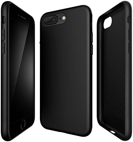 iPhone 7 Plus 5.5" Case, ETSHAIM TPU Case with Matte Finish, Anti-shock Patterns, TEXTOUCH / Shell for iPhone 7 Plus / Black