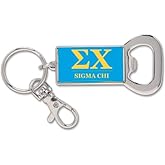 Sorority Shop Sigma Chi Fraternity Keychain - Flat Bottle Opener with Greek Letters and Fraternity Name in Official Colors, Sigma Chi Keyring