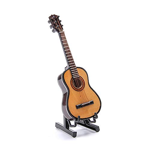 LS Classical Guitar Christmas Ornament, Acoustical Wooden Music Instrument, Mini Toy Guitar Musical Instrument Miniature Dollhouse Model Home Decoration with Case (6.3" Classical Guitar) - Thumbnail 3