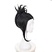 Ani·Lnc Black Cosplay Wigs Clip on Ponytail Heat Resistant Party Wigs with free cap