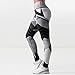 Napoo Clearance Women Geometry Print Colorblock Sports Gym Yoga Workout Athletic Leggings Pants (L, Gray)