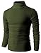 H2H Mens Slim Fit Basic Ribbed Thermal Turtleneck Pullover Sweaters