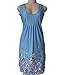 AELSON Womens Summer Casual Sleeveless Mini Printed Vest Dresses Blue