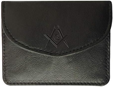 Freemason Masonic Card Holder Leather look Magnetic Lid in Black SC