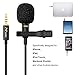 PoP voice Lavalier Lapel Microphone, Omnidirectional Condenser Mic for Apple iPhone iPad Mac Android Smartphones, YouTube, Interview, Studio, Video, Recording Mic,6 Wind Muffs+8 Ft Extension Cable