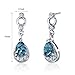 Peora London Blue Topaz Teardrop Earrings for Women 925 Sterling Silver, Natural Gemstone Birthstone, 1.50 Carats total Pear Shape 7x5mm, Friction Backs