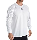 Adidas Mens Climalite Heathered Long Sleeve Shirt (White, Size Large)