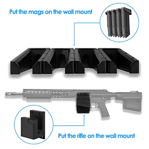 Apical Life AR15 Gun Rack Wall Mount,4 PCS Standard PMAG Wall Mount,AR