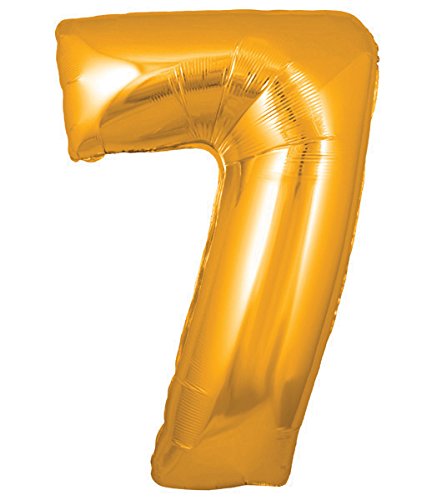 Oaktree UK 603172 Giant Number Balloon 7, Gold, 30”