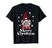 Santa Claus Garden Gnome Merry Christmas Plaid T Shirt