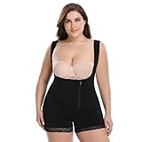 Shymay Women's Tummy Control Plus Size Under Bust Slimmer Belly Bodysuit Shapewear