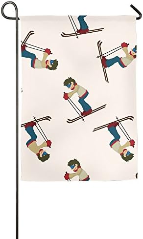 Ski Skiing Snowboard Summer Birthday Online Spring Home Garden Flags Semi Transparent Polyester Fiber Stand 12x18 Decorative