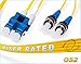 FiberCablesDirect LC-ST OS2 Fiber Patch Cable - 10Gb Duplex 50/125µm Singlemode Corning Glass | 1M (3.28ft) | Bulk Networking, Data Centers, Telecom, Enterprise Applications
