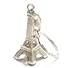 12 Pack - Silver Eiffel Tower key chain favor from Paris, French souvenirs key rings