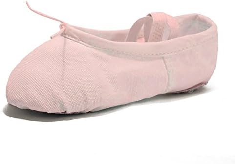 HEOPER Ballet Slippers For Girls Canvas Dance Gymnastics Yoga Shoes Flats(Toddler/Little Kid/Big Kid/Women) US 8.5 Pink 24
