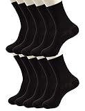 HZH Mens Antibacterial Bamboo Fiber Socks Pack of 10 (7-10 Size, Black)