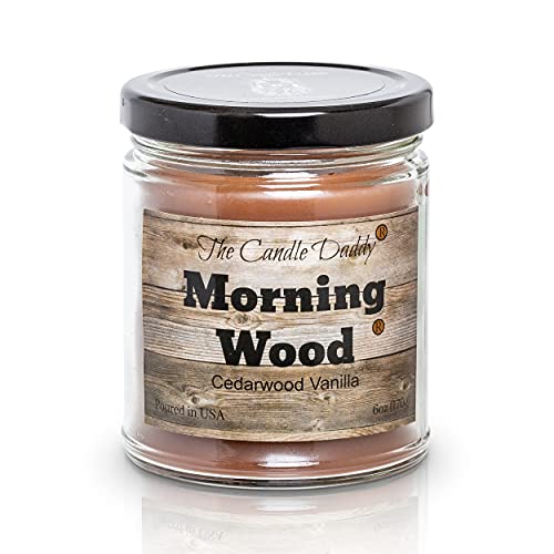 The Candle Daddy Morning Wood Duftkerze im Glas, Duft: Zedernholz, Vanille, 170 ml, Brenndauer 40 Stunden – in Kleinen Chargen in den USA gegossen