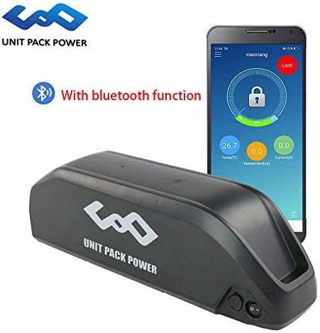 52V 17.5AH EBike Lithium Battery Rechargeable Down Tube Battery Pack Mountain Electric Bicycle Battery with Bluetooth Function for 48V 350W-1000W Bafang Tongsheng Motor