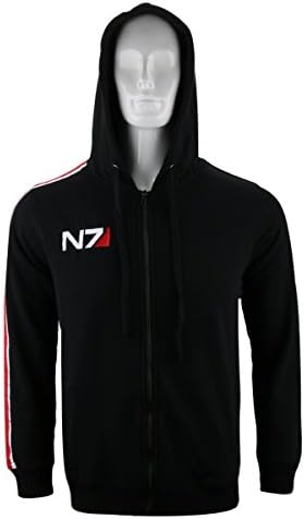 NielijuanST Adult Men Black Zipper Effect Costume Cosplay N7 Hoodie Jacket Sweatshirt Clothing For Autumn Winter (Medium, Black)