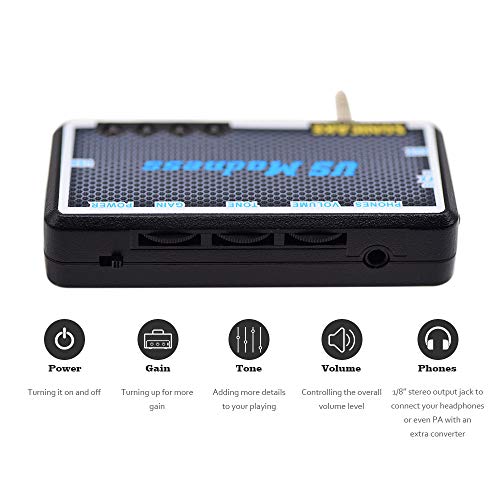 SONICAKE Mini amplificador de auriculares para guitarra para Bajo de  bolsillo portátil recargable US Madness - Shadow Blue