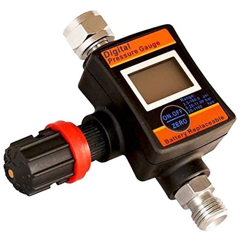 LE LEMATEC Air Regulator with Digital Pressure Gauge. Diaphragm Type for Precise Air Pressure