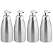 mDesign Modern Metal Aluminum Foaming Soap Dispenser Pump Bottle for Kitchen Sink Countertop, Bathroom Vanity, Utility/Laundry Room, Garage - Save on Soap - Linn Collection - 4 Pack - Brushed/Silver
