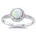Oxford Diamond Co White Opal & Cz .925 Sterling Silver Ring size 9