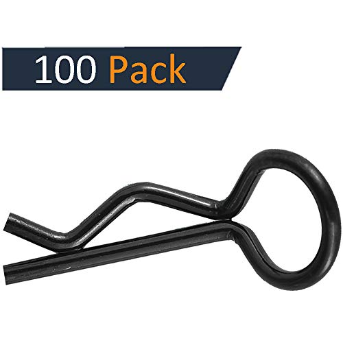 Set of 100, Xpurc RC Model 6mm Medium Bent Body Clips, Springy R-Clips for 1/10 RC Car Truck Buggy Crawler Replacement Parts (Black)