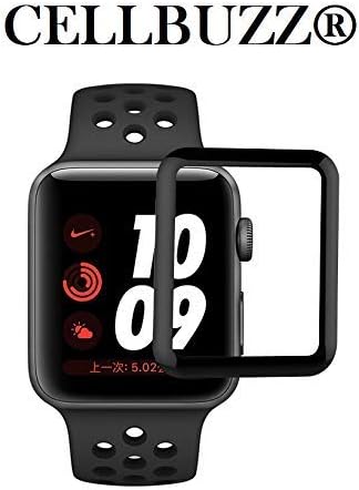 CELLBUZZ Premium Screen guard For Apple Watch Series 3/2/1 42mm Edge To Edge Full Glue Tempered Glass (42mm, PACK OF 1)