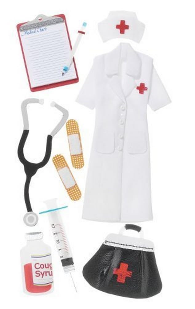Jolees Boutique Dimensional Stickers-Nurse, Other, Multicoloured