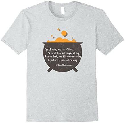 Mens Eye of Newt and Toe of Frog Shakespeare Halloween Tshirt Medium Heather Grey