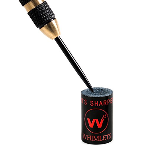 Whimlets Professional Darts Set-6 Steel Tip Darts with Black Aluminium Shafts and 9 Standard Flights+Dart Sharpener+Free eBook+Premium Case, 20 Grams Brass Darts-Perfect for All Levels