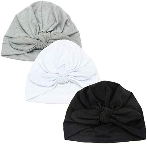 EMPHY 3Pcs Baby Turbans Cotton Baby Girl Headwraps Bohemian Bunny Baby Head Wrap
