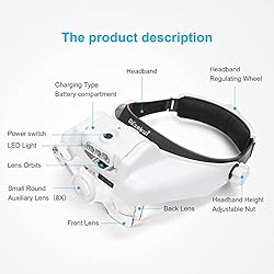 Dilzekui Magnifying Glass with Light 1X to