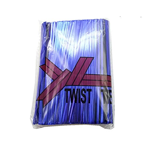 H-Laner 600Pcs 4Inches Metallic Twist Ties – Blue