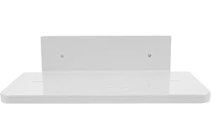 Mikikit Punch-free Wall Mounted Bathroom Storage Shelf White Adhesive Hanging Toilet Shelf Organizer Rack