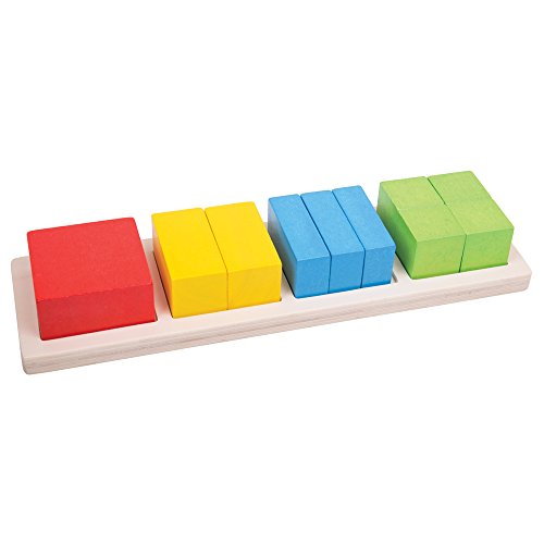 Bigjigs Toys Educational Wooden Square Fraction Board