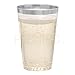 DRINKET Silver Plastic Cups 14 oz Clear Plastic Cups / Tumblers Fancy Plastic Wedding Cups With Silver Rim 50 Ct Disposable For Party Holiday and Occasions SUPER VALUE PACK