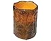 CWI Gifts Burnt Drip Wax Battery Operated Candle - Realistic Flameless Candles - LED Candles - Battery Operated with Timer - 4
