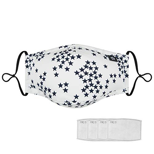 Washable Reusable Mouth Mask Cotton Anti Dust Half Face Mouth Mask for Men Women Dustproof With Adjustable Ear Loops