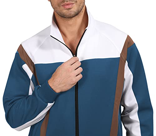 November's Chopin Men's Tracksuits 2 Piece Jogging Suits Sports Running Sweatsuits Track Suits Set Green Brown Large