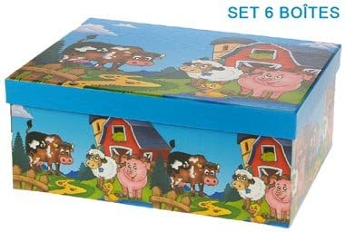 Juego de 6 cajas de cartón diseño 
