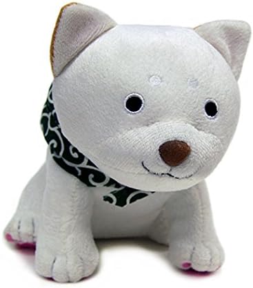 Jananese Dog Shiba Inu White Mameshiba Plush Doll Wankodo with Furoshiki Bag